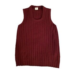 Vintage Arrow Sweater Vest Men's Medium Maroon Acrylic Pullover Preppy Retro